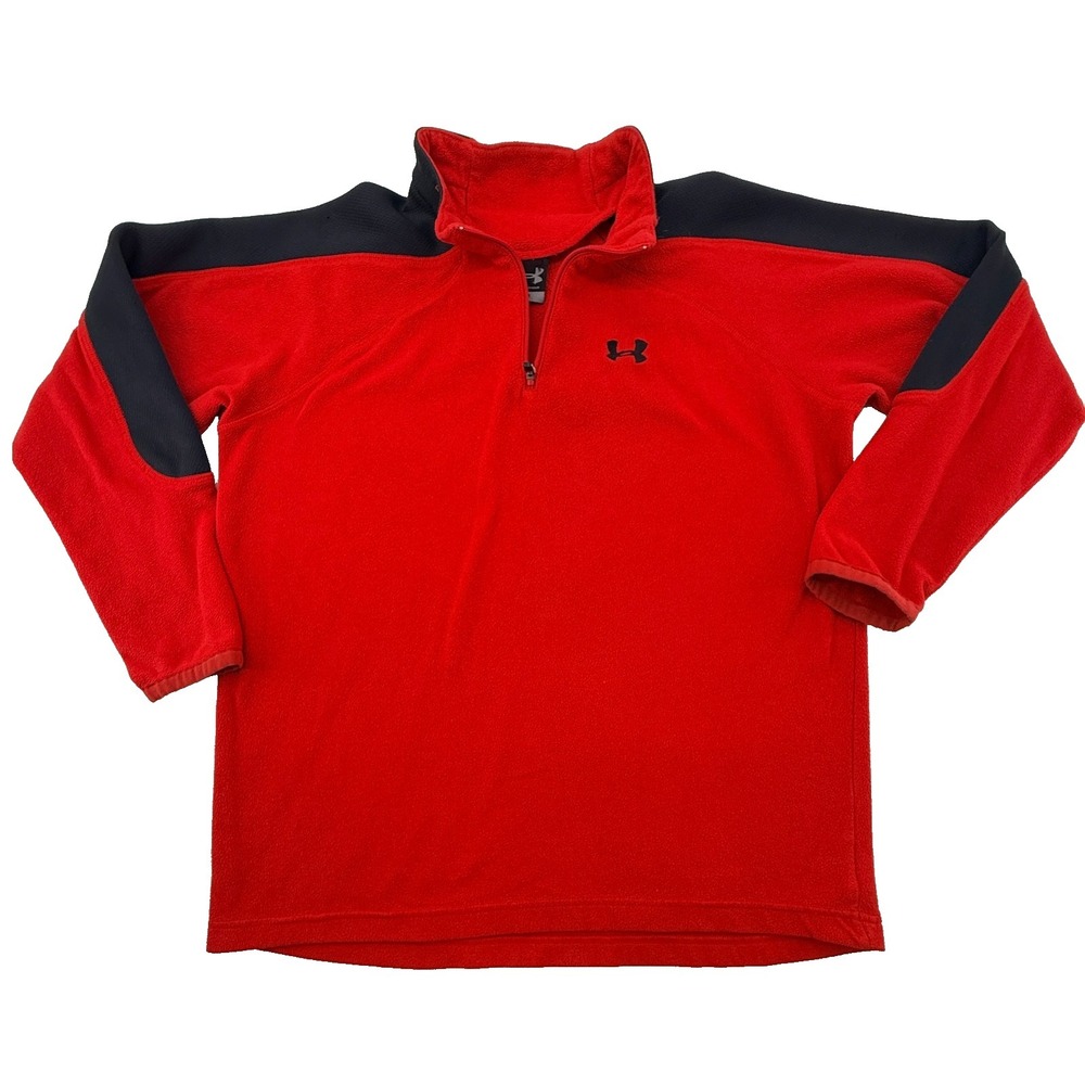 Under Armour Youth Large Red Fleece Quarter Zip Pullover Kids Boys
